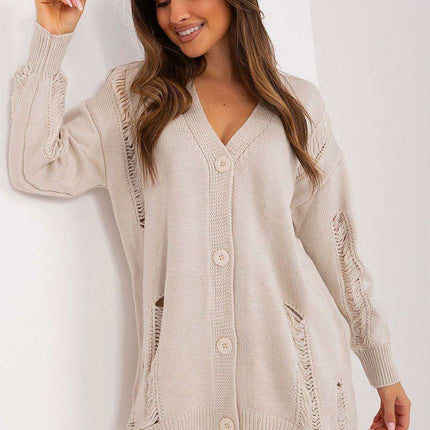 Chic Adjustable Knit Cardigan with Heart-Shaped Neckline