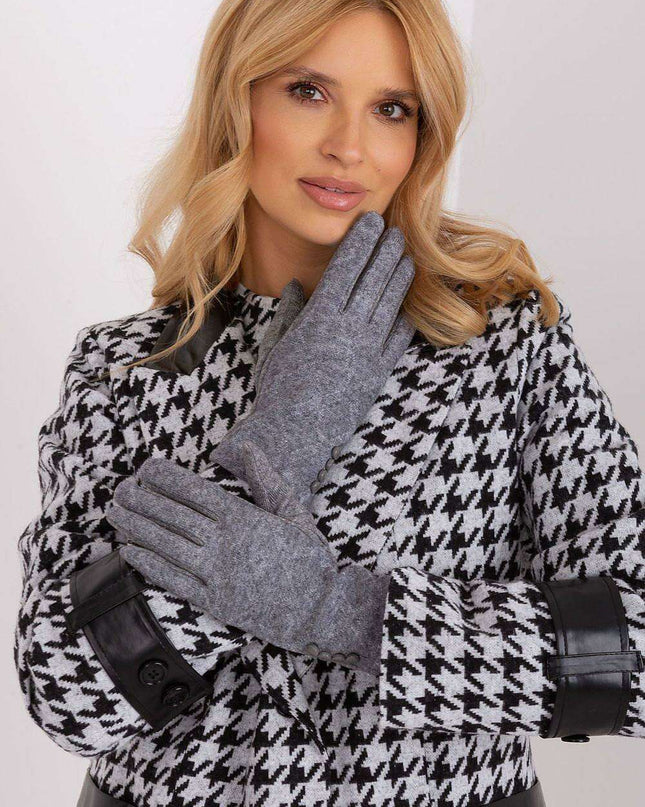 Elegant Floral Accented Touchscreen Gloves with Modern Geometric Design for Women