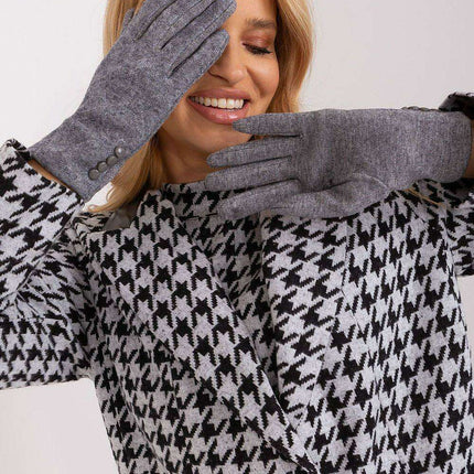 Elegant Floral Accented Touchscreen Gloves with Modern Geometric Design for Women