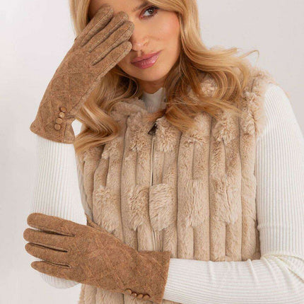Elegant Floral Accented Touchscreen Gloves with Modern Geometric Design for Women