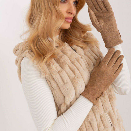 Elegant Floral Accented Touchscreen Gloves with Modern Geometric Design for Women