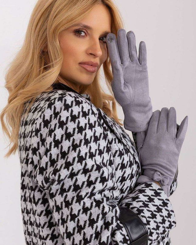 Chic Bow-Embellished Touchscreen Gloves for Modern Elegance