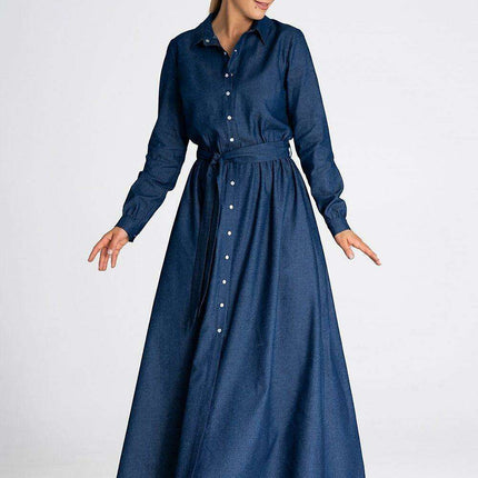Effortlessly Stylish Denim Shirt Dress for Daytime Elegance