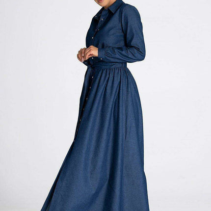 Effortlessly Stylish Denim Shirt Dress for Daytime Elegance