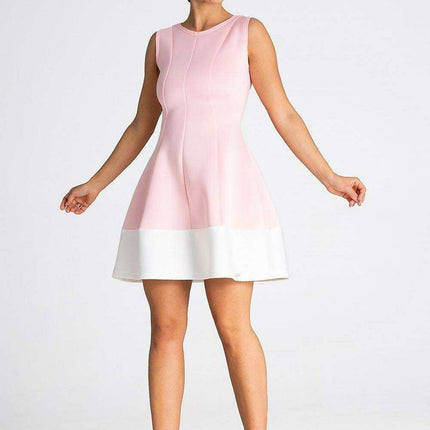 Chic White Pleated Flare Cocktail Gown