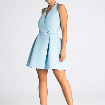 Chic Asymmetrical Button-Front Foam Evening Dress