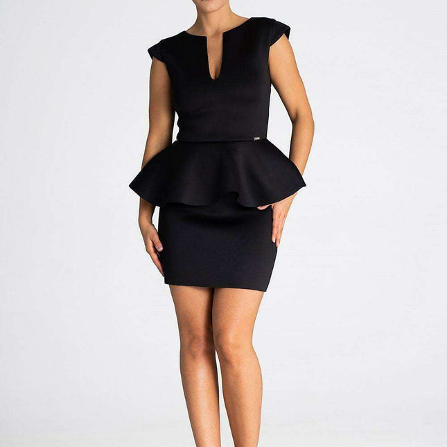 Chic Basque-Cut Formal Dress