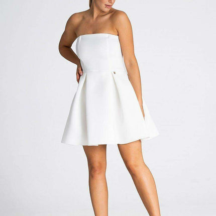 Chic Silver Logo-Embellished Pleated Evening Dress