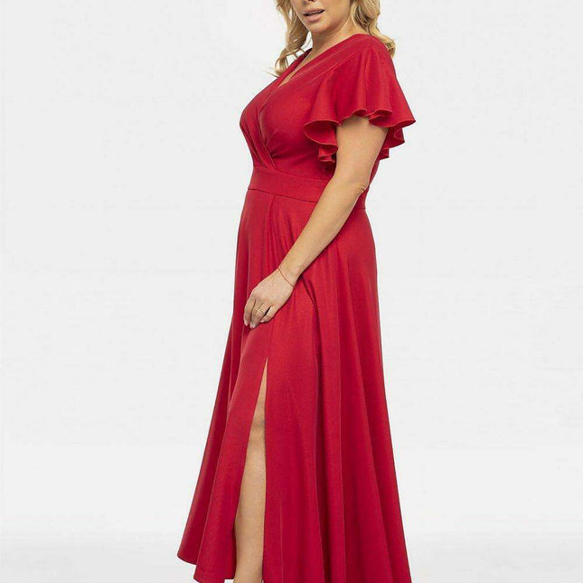 Elegant Plus Size Flared Maxi Dress - Aksena Collection