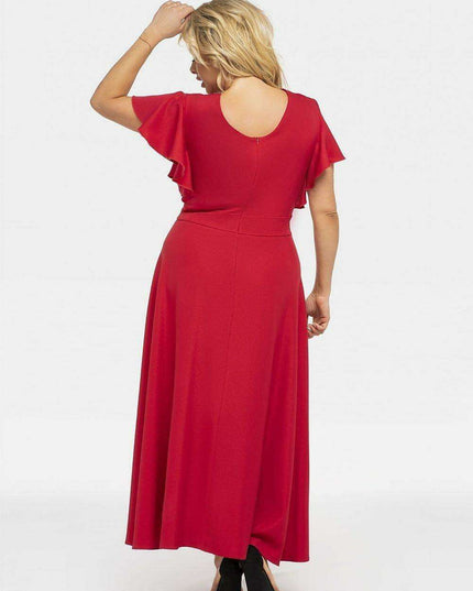 Elegant Plus Size Flared Maxi Dress - Aksena Collection