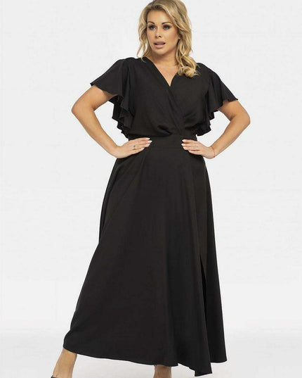 Elegant Plus Size Flared Maxi Dress - Aksena Collection