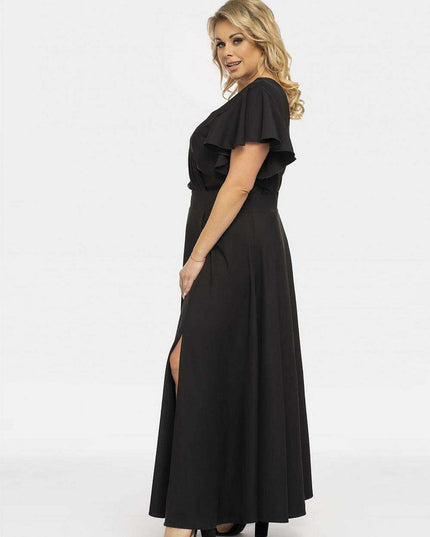 Elegant Plus Size Flared Maxi Dress - Aksena Collection