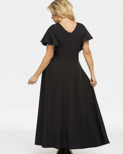 Elegant Plus Size Flared Maxi Dress - Aksena Collection