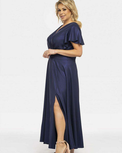 Elegant Plus Size Flared Maxi Dress - Aksena Collection