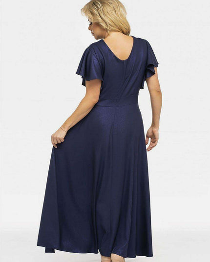 Elegant Plus Size Flared Maxi Dress - Aksena Collection