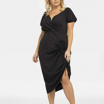 Chic Plus Size Inessa Pencil Dress with Elegant Envelope Neckline