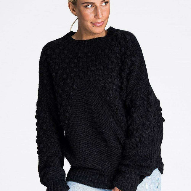 Charming Pom-Pom Knit Sweater