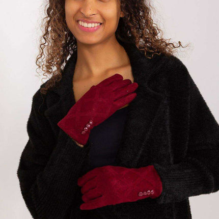 Elegant Floral Accented Touchscreen Gloves with Modern Geometric Design for Women