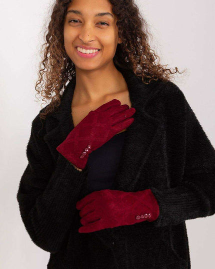 Elegant Floral Accented Touchscreen Gloves with Modern Geometric Design for Women