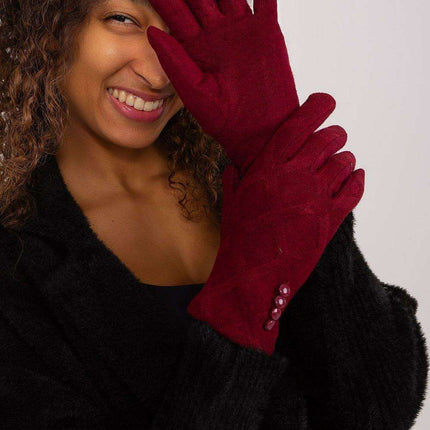 Elegant Floral Accented Touchscreen Gloves with Modern Geometric Design for Women