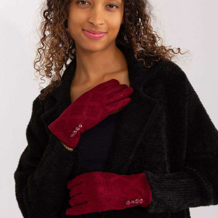 Elegant Floral Accented Touchscreen Gloves with Modern Geometric Design for Women