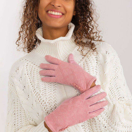 Elegant Floral Accented Touchscreen Gloves with Modern Geometric Design for Women