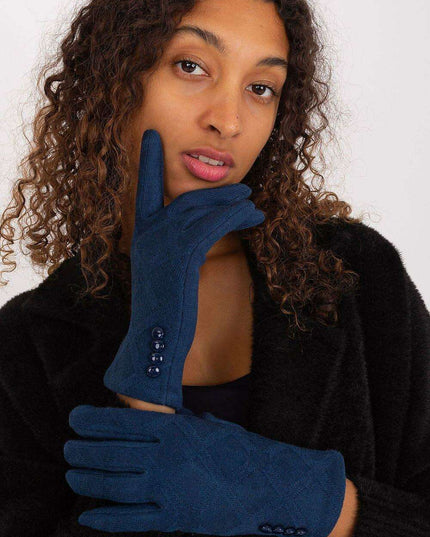 Elegant Floral Accented Touchscreen Gloves with Modern Geometric Design for Women