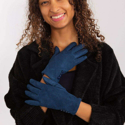 Elegant Floral Accented Touchscreen Gloves with Modern Geometric Design for Women