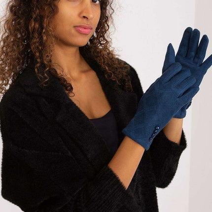 Elegant Floral Accented Touchscreen Gloves with Modern Geometric Design for Women