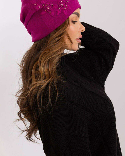 Stylish Winter Knit Beanie with Elegant Applique Detail