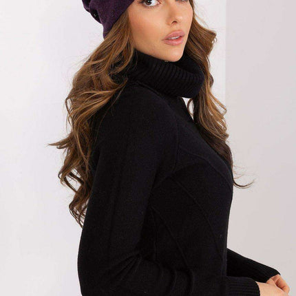 Glamorous Rhinestone-Embellished Cashmere Winter Beanie Hat