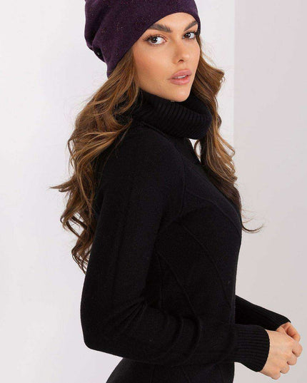 Glamorous Rhinestone-Embellished Cashmere Winter Beanie Hat