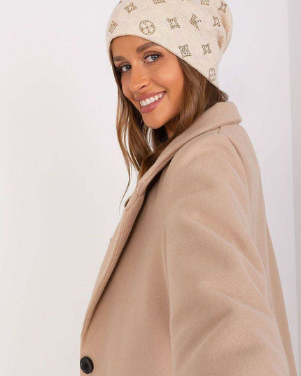 Glamorous Rhinestone-Embellished Cashmere Winter Beanie Hat
