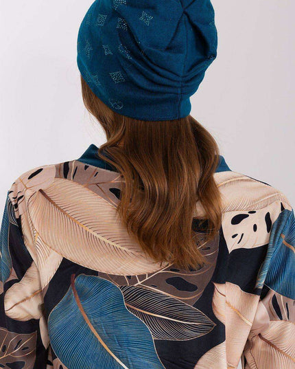 Glamorous Rhinestone-Embellished Cashmere Winter Beanie Hat