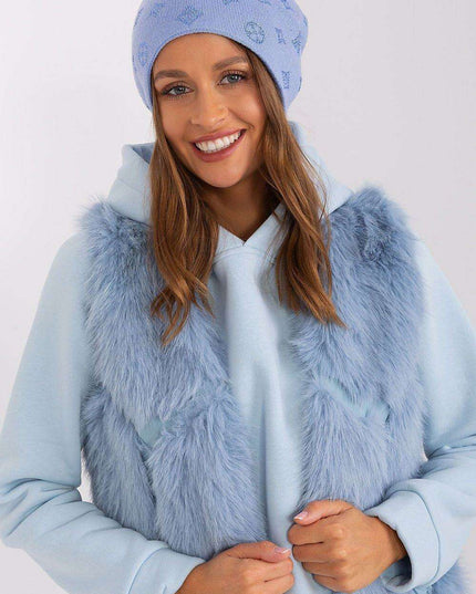 Glamorous Rhinestone-Embellished Cashmere Winter Beanie Hat