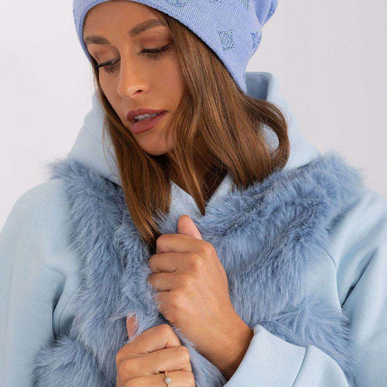 Glamorous Rhinestone-Embellished Cashmere Winter Beanie Hat