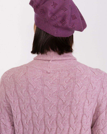 Glamorous Rhinestone-Embellished Knit Beret