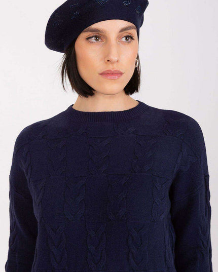 Glamorous Rhinestone-Embellished Knit Beret