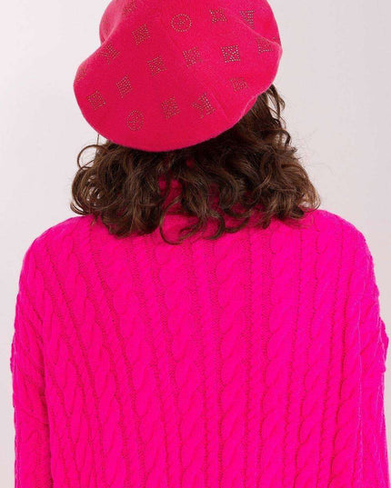 Glamorous Rhinestone-Embellished Knit Beret