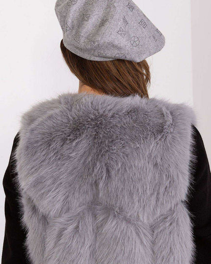 Glamorous Rhinestone-Embellished Knit Beret