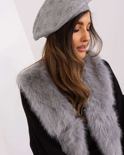 Glamorous Rhinestone-Embellished Knit Beret