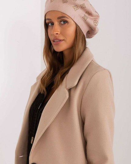 Glamorous Rhinestone-Embellished Knit Beret