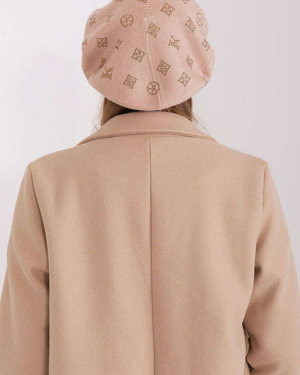 Glamorous Rhinestone-Embellished Knit Beret