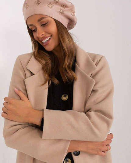 Glamorous Rhinestone-Embellished Knit Beret