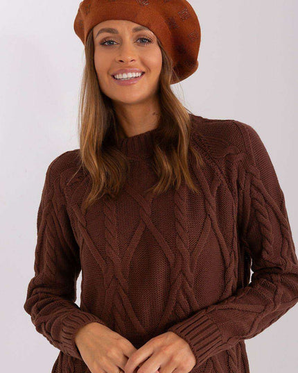 Glamorous Rhinestone-Embellished Knit Beret