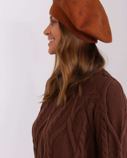 Glamorous Rhinestone-Embellished Knit Beret