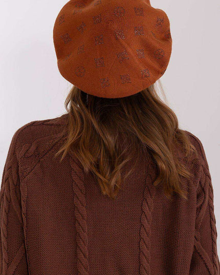 Glamorous Rhinestone-Embellished Knit Beret