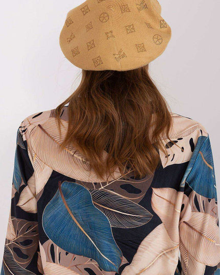 Glamorous Rhinestone-Embellished Knit Beret