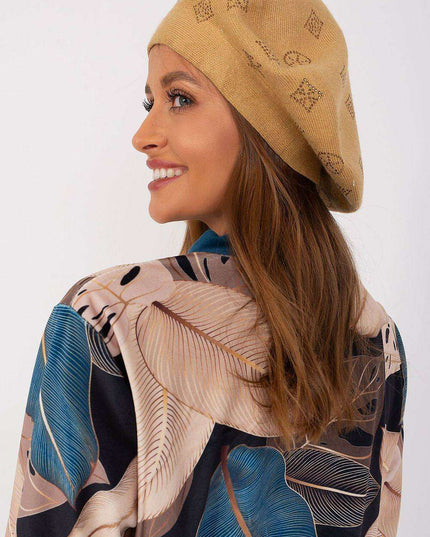 Glamorous Rhinestone-Embellished Knit Beret