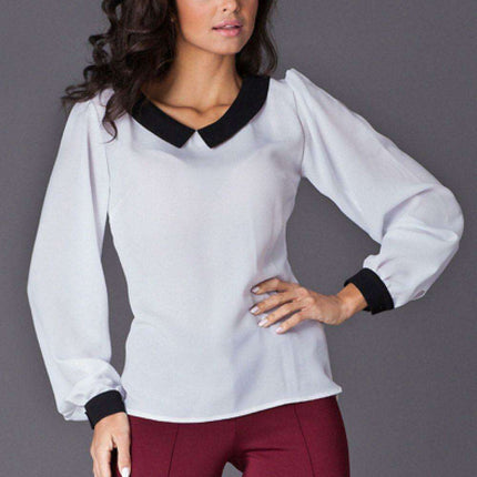 Elegant Midnight Charm Zip Blouse